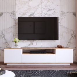 Hanah Home Soporte de TV Fr7-Aw Pino Atlántico y Blanco
